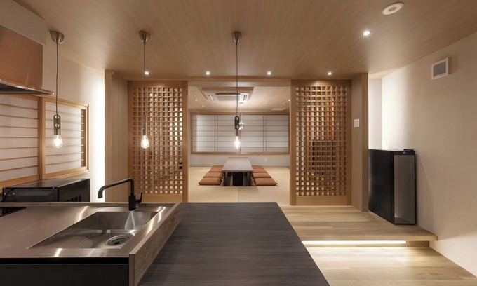 Sakyo Ward Hotel | Luxury 4Story Villa near Heian Shrine | Private Hinoki Hot Bath | Rooftop with Scenic Views / Kyoto Kyōto