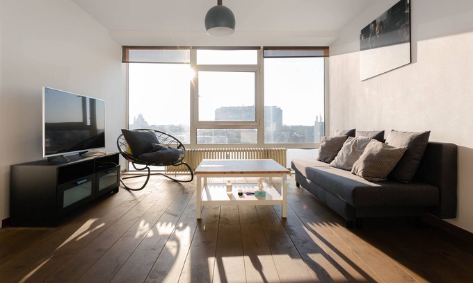 Sint-Jans-Molenbeek Apartamento | apartamento de lujo cerca de Tour & Taxis para 2-5 con una vista panorámica de 270 °
