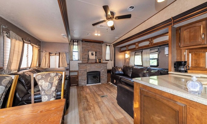 Miller Beach Cabaña | Luxury Camper in Dunes Grill + Fire Pit