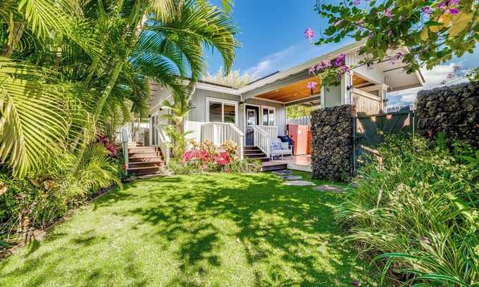 Kihei Cabaña | Romántica casa de lujo privada con spa de agua salada a pie de playa / restaurantes / tiendas