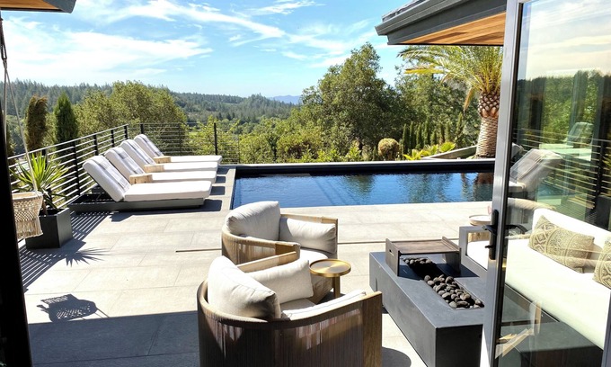Angwin Casa | Luxury Designer Home with Pool, Spa, and Napa Valley Views