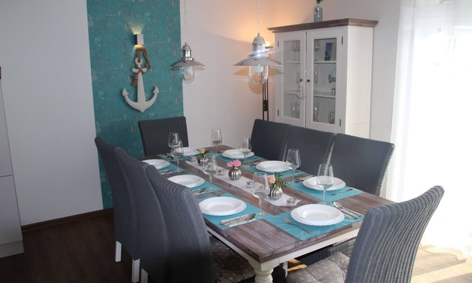 Nordseebad Burhave Casa | Momentos del mar Mar del Norte, estufa, sauna, hidromasaje, silla de playa, jardín, sala de juegos