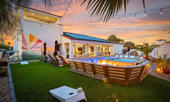 Lake Havasu City Casa | Luxury Lakeview Estate, w/Heated Pool & Spa, Firepit near Marina