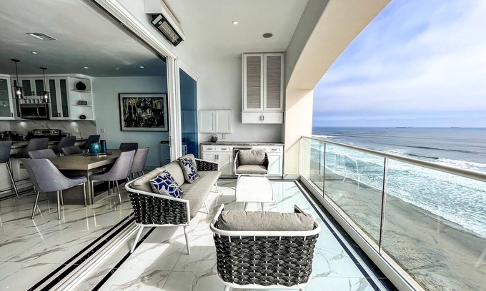 Rosarito Condominio | Lujo-Mar y Sol Condo-Frente a la playa-4 habitaciones-11ª planta-Rosarito