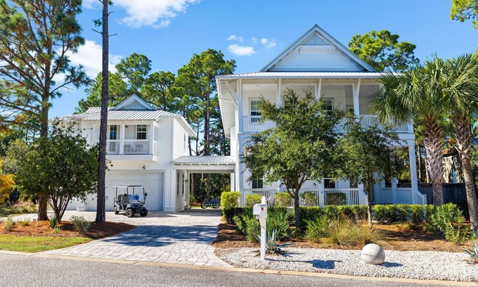 Sugarwood Beach Casa | Seagrove Beach escape—with private pool, chef’s kitchen, 9 bikes, and an LSV