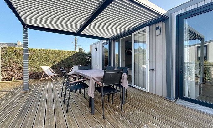 Jullouville-les-Pins Casa | Casa móvil con piscina y playa cercana, 4 personas, 2 habitaciones, 2 baños