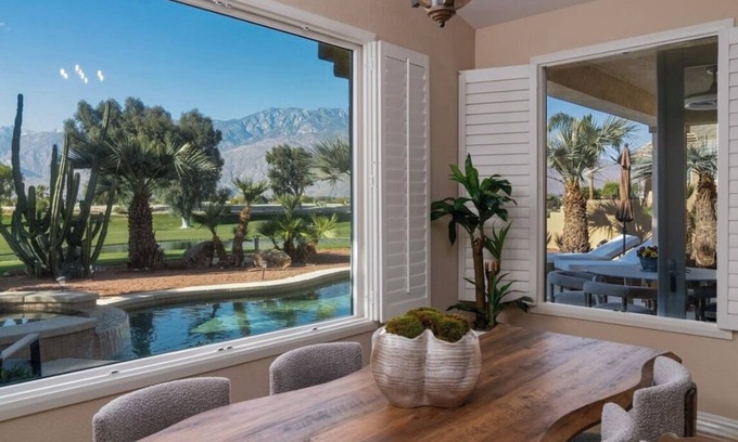 Cathedral City Villa | Luxury Palm Springs Villa: Sunset Oasis Views on Golf course,Pets + Pool & Spa
