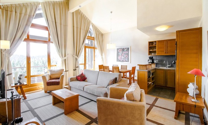 Flaine Apartamento | Luxury penthouse 2-bedroom apartment with fireplace and stunning views