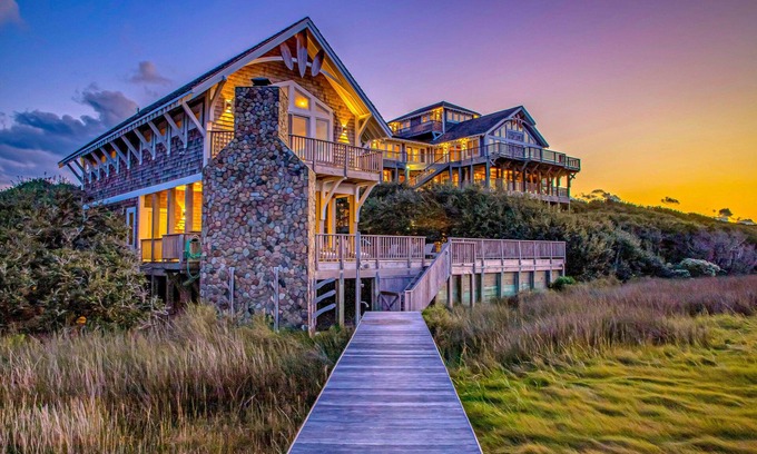 Buxton Casa | Luxury sound-front home with private pool, hot tub, & dock