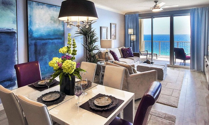West Panama City Beach Condominio | Alquiler de vacaciones de lujo * Fechas de AUG disponibles * Servicio de playa GRATIS