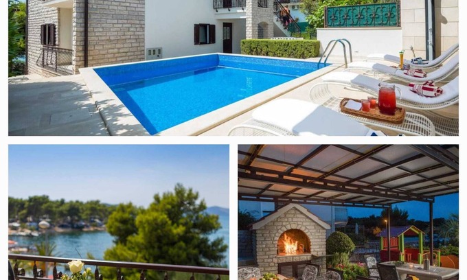 Trogir Villa | **** Villa de lujo, Trogir - Ciovo, directamente en el mar con piscina para 12 personas (+ 2 niños)