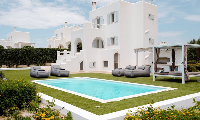 Naxos Villa | Luxury villa with private outdoor swimming pool, 5 min walk from the sea.