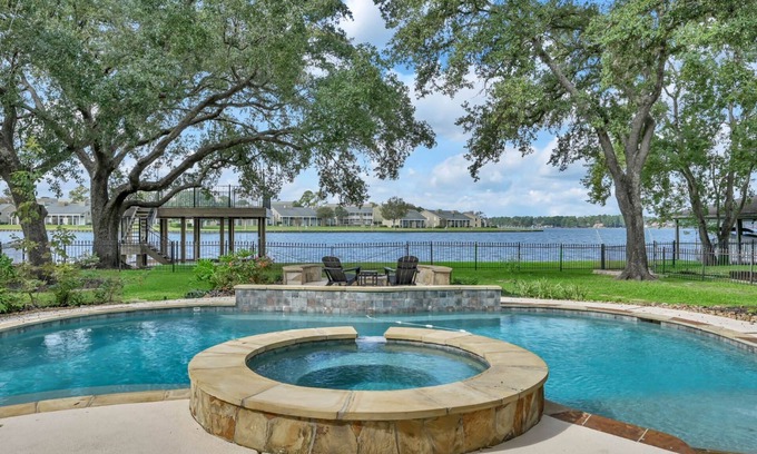 April Sound Casa | Luxury Waterfront Home with 2 Primary Suites, Pool, Spa, Boat Dock & Breathtaking Views!