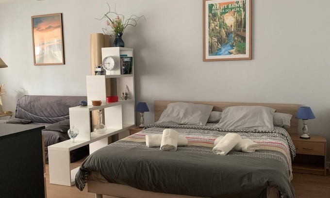 Aix-les-Bains City Center Apartamento | LX136 Studio cosy avec balcon & montagne - Central