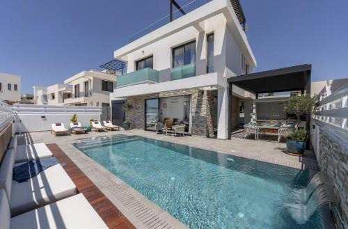 Pernera Villa | Magnificent Protaras Villa Villa Chelsea 3 Bedrooms Private Outdoor Pool And Hot Tub Furnished Sun Terrace Shaded Furnished Terrace Bbq