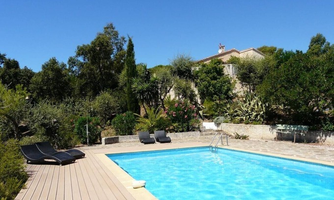 Bormes-Les-Mimosas Villa | Magnífica vista al mar y a las colinas, muy tranquila, piscina