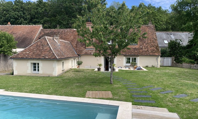 Azay-sur-Cher Casa | Magnifique Maison du 19ème Siècle Restaurée Avec Gout. Piscine Chauffée