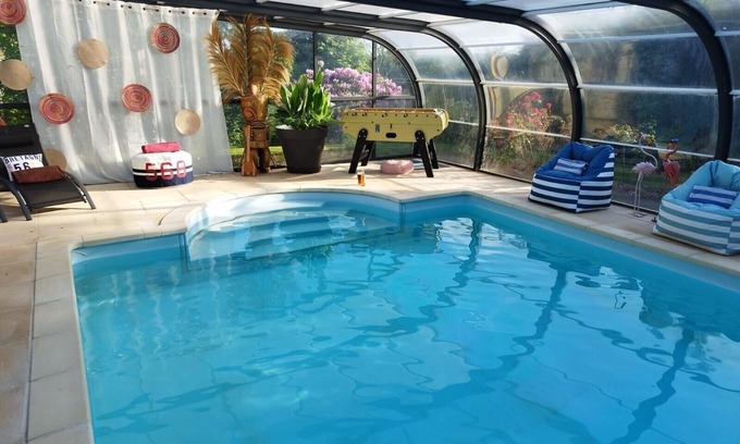 Locmaria-Grand-Champ Casa | Maison Avec Piscine Couverte et Chauffée et Pergola Bioclimatique de 30m²
