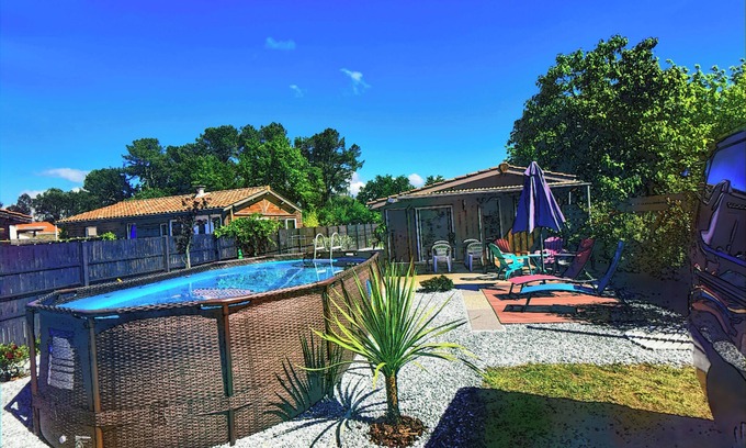 Linxe Casa | Maison Bois Terrasse BBQ Jardin A 11 KM DE LA Plage 9 KM LAC Leon