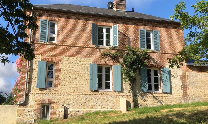 Saint-Ouen-le-Pin Cabaña | Maison de campagne-Rural-Baño con bañera