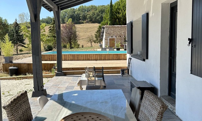 Monflanquin Casa | Maison de Campagne Avec Piscine Privée, Cadre Magnifique en Pleine Nature