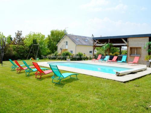 Saint-Paterne-Racan Casa | Maison de vacances avec piscine chauffée, spa, aire de jeux et jardin privatif en Touraine - FR-1-381-286