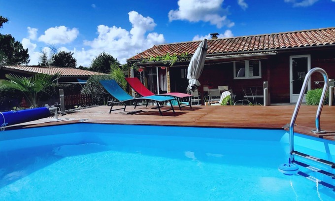 Linxe Casa | MAISON/PISCINE Private 4/6 pers.65m°, Private garden, 9and12 kms beach ocean, lake