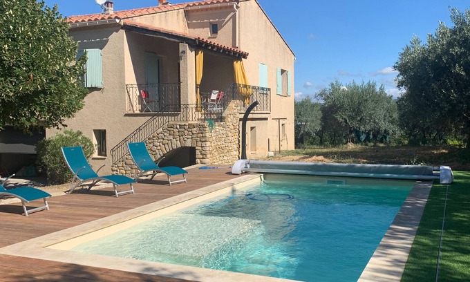 Mirabel-aux-Baronnies Casa | Maison Tout Confort, 6 Pers, Piscine Sécurisée, Pleine Nature, Milieu Oliviers