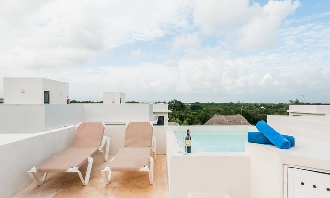 La Veleta Condominio | Penthouse -Tulum Nude Friendly Paradise - Jacuzzi privado y piscina