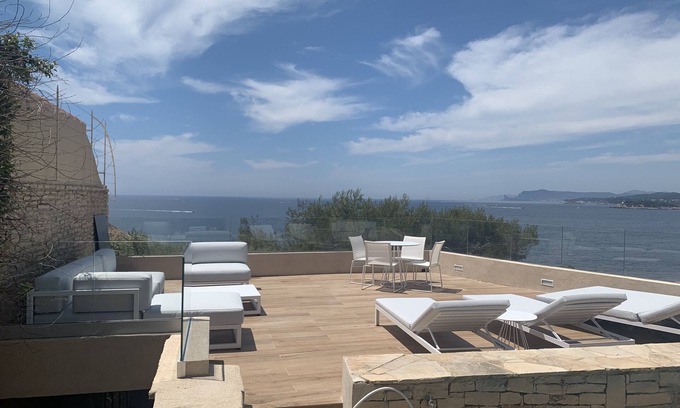 Sanary-sur-Mer Casa | Casa rural provenzal - 180 ° vista al mar acceso directo al mar - Piscina