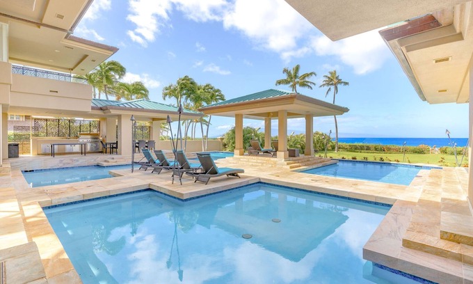 Kaanapali Condominio | Maui's Ultimate Luxury Estate: 11K+ Sq Ft Kaanapali Beachfront Paradise, TV-Featured, Lavish Pool & Spa, Sleeps 22!