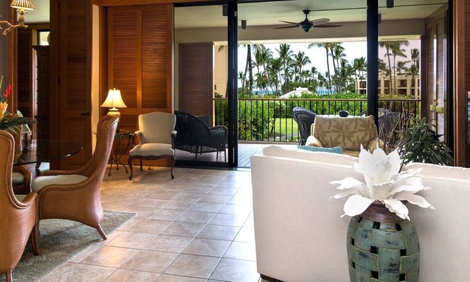 Kamuela Condominio | Ocean Front Mauna Lani Resort en la terraza - A pie de playas de arena blanca