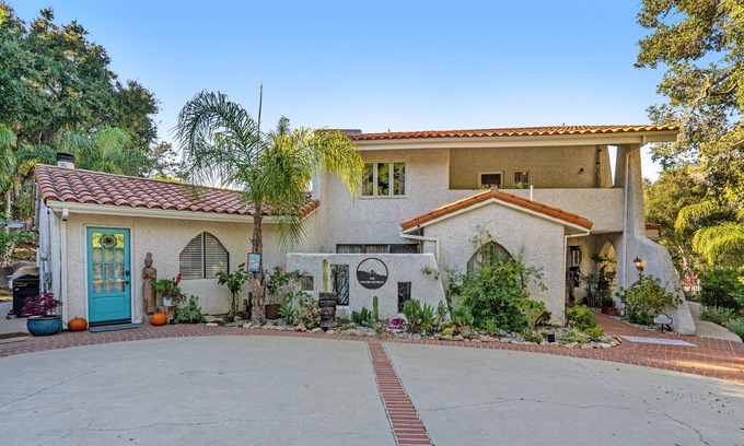 Calabasas Casa | Mediterranean paradise with lovely pool & spa, mountain-view yoga deck & patios