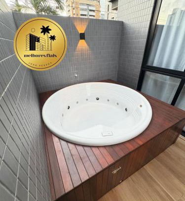 Intermares Apartamento | Melhores Flats - Jacuzzi privativa, beira-mar