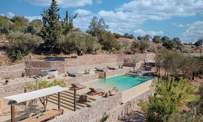 Kontos Villa | Villa Melitta, con impresionantes vistas, 6 dormitorios y 6 baños.