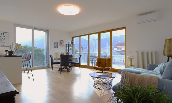 Merano Apartamento | Merano center penthouse with terrace, garage, bike room and infrared sauna.