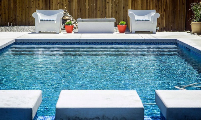 Cathedral City Cove Casa | Mid Mod Bungalow with Amazing Saltwater Pool, Spa, Peaceful and Desert Views