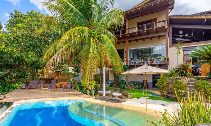 Tesouro da Colina Casa | Casa Ilhabela - Mirador de Carijós, amplia y con vista panorámica al mar