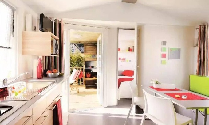 Chastanier Casa | Camping Les sous bois du Lac *** - Ophéa Classic casa móvil 3 piezas 4 personas