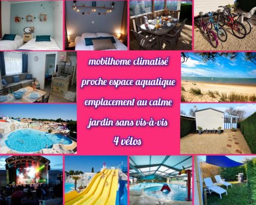 Les Mathes Casa | Mobilhome 2ch climatisé-terrasse fermée-4 vélos-camping 4 étoiles Les Charmettes