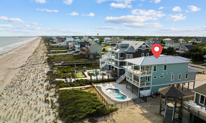 Emerald Isle Casa | Modern 5BR Ocean Front Home w/ Pool!
