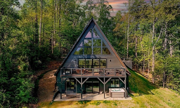 Asheville Casa | Modern A-Frame Cabin with Panoramic Views| Hot Tub