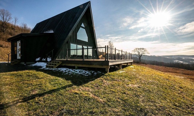 Cowanesque Cabina | Modern A-Frame With Secluded Mountain Views & Fire Pit