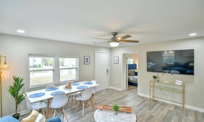 Greensboro Casa | Modern & Cozy Home w/ Fire Pit & Grill, Near High Point