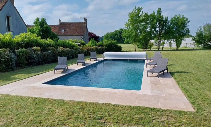 Selles-sur-Cher Cabaña | Casa moderna con piscina segura en La Vernelle