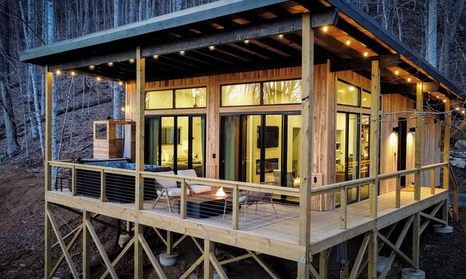 Mars Hill Cabina | Modern Scandinavian style cabin on mountain with 58 acres!