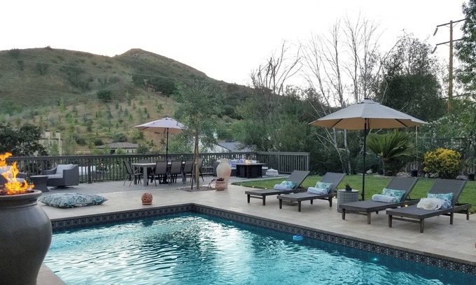Agoura Hills Casa | Modern Spanish Home w/ pool and mountain views - 15 minutes from Malibu!