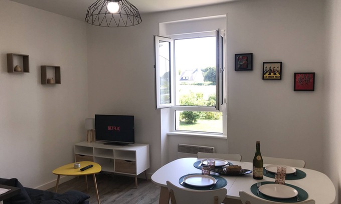 Benodet Apartamento | Modern T2, 300 m from the beach, free private parking
