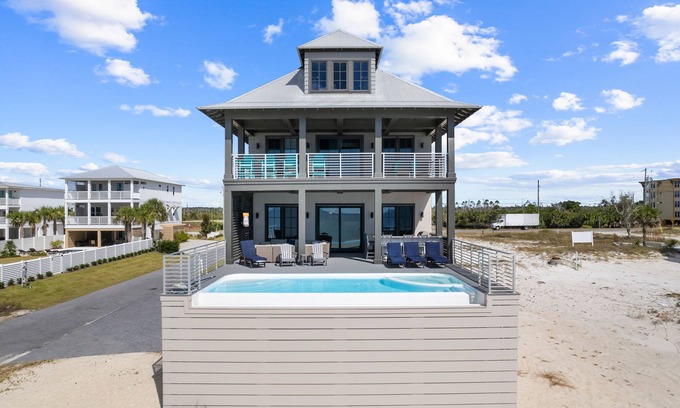 Mexico Beach Casa | Mojo Risin: Massive Beachfront MB Home- Amazing Outdoor Space & Pool, Sleeps 21