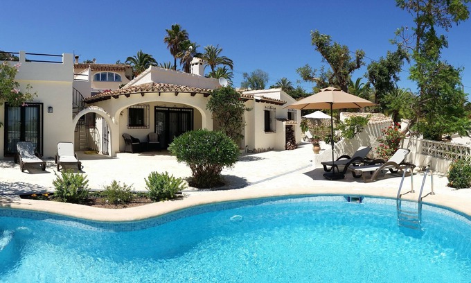 Benimeit Villa | Moraira - Sabatera: hermosa vista a ras del suelo villa de mar y tipo de estilo español